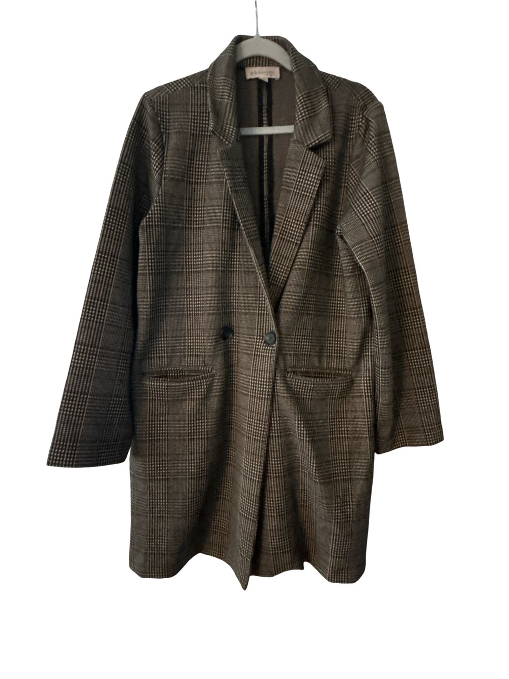 Philosophy Glen Plaid Single-Button Blazer Coat